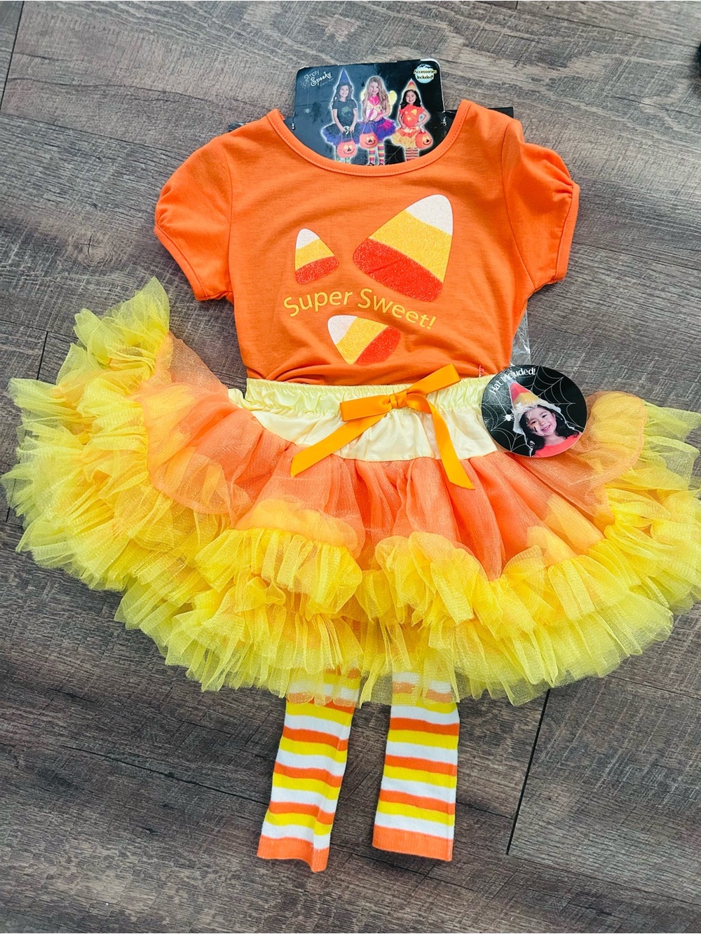 Super Sweet Candy Corn Kids Costume Set - Orange & Yellow